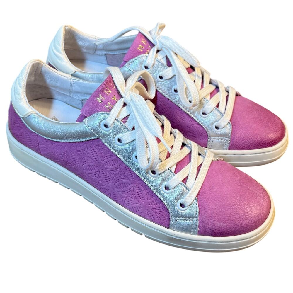Miz Mooz New York City Jane & Courtney Lace Up Sneakers Leather Pink Women's 38